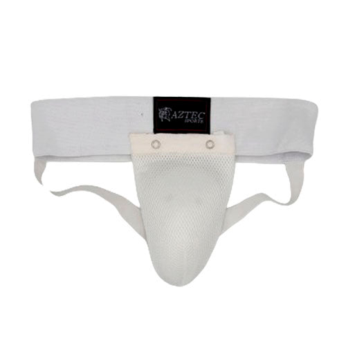Elastic Cricket/MMA Groin Guard Protector with Cup - White